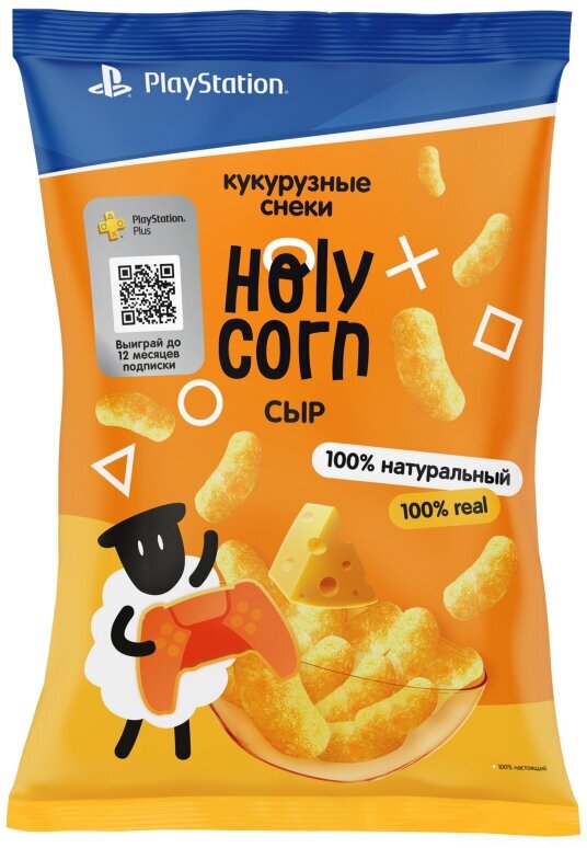 Снеки кукурузные Holy Corn Сыр, 50г, 2 штуки