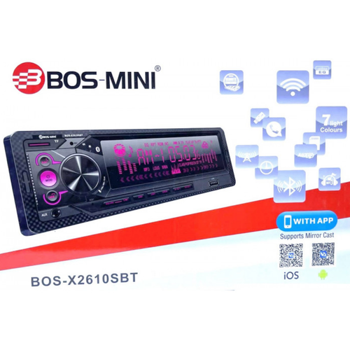 Автомагнитола+Bluetooth+USB+AUX+Радио Bos Mini X2610SBT