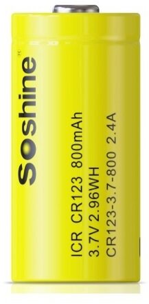 Аккумулятор Li-ion Soshine ICR 16340 CR123 3.7 v 800 mAh (1шт.)