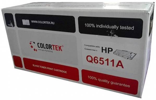 Q6511A Colortek совместимый черный тонер-картридж для HP LaserJet 2400/ 2410/ 2420/ 2430 (6 000стр)