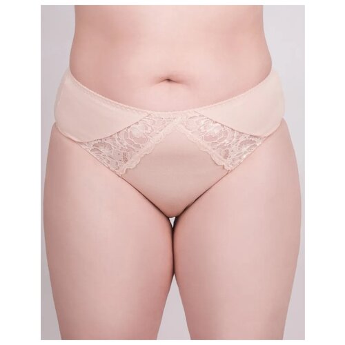 фото Milavitsa трусы слипы со средней посадкой и кружевными вставками classic, размер 102, нюд