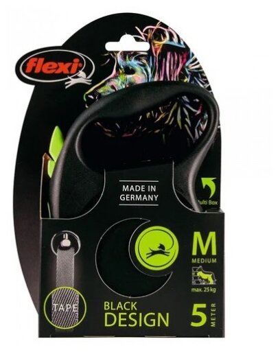 Поводок-рулетка для собак Flexi Black Design M - фотография № 2