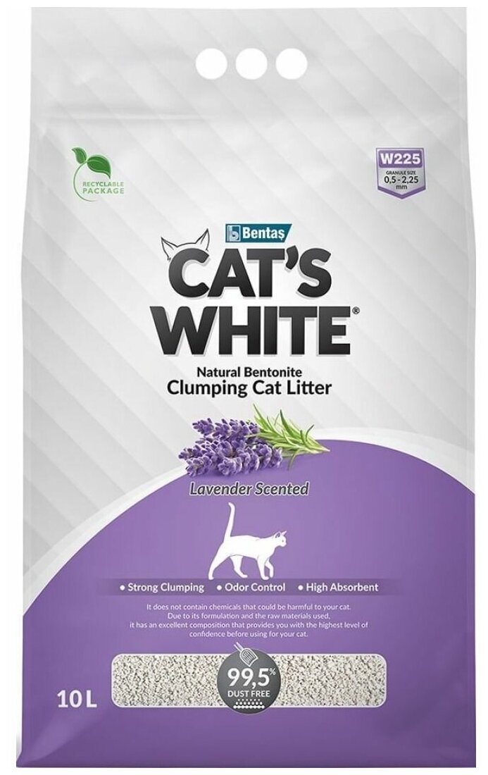 Комкующийся наполнитель Cat's White Lavender с нежным ароматом лаванды для кошачьего туалета (10л) - фотография № 16