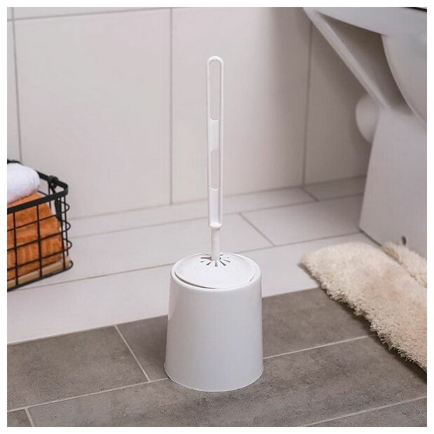 Туалетный Ерш С Круглой Подставкой Белый 1/30 Виолет Violet - фото №3