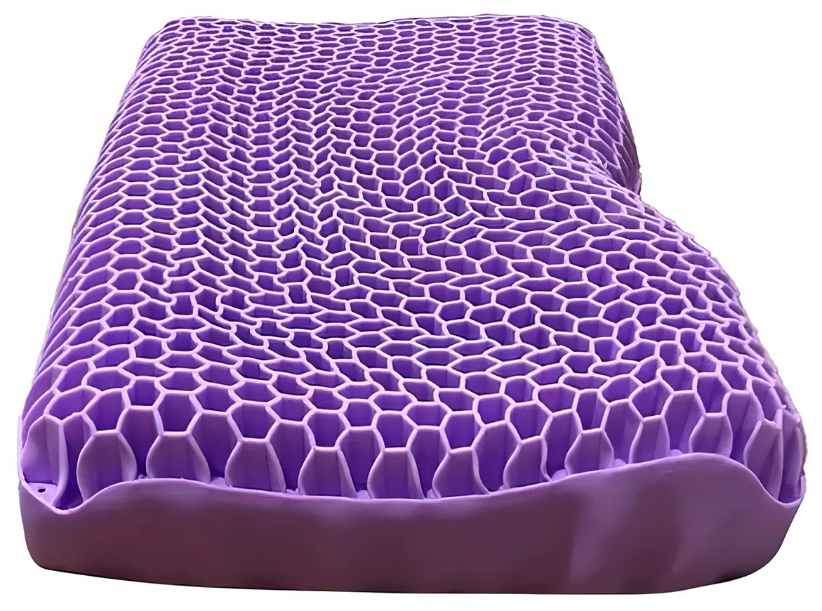 Ортопедическая подушка для сна (волна, фиолетовая) Hans&Helma c чехлом наволочкой мягкая с эффектом памяти - фотография № 8