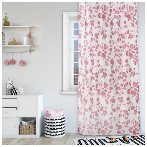 фото Комплект штор волшебная ночь hello kitty, 150*270 см, 2 штуки, розовый, вуаль