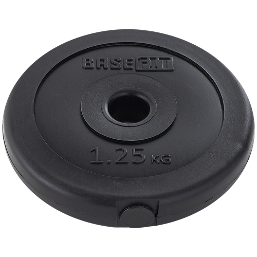 Диск пластиковый Basefit Bb-203 1,25 кг, D=26 мм, черный