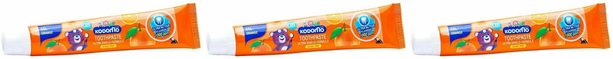 Lion Зубная паста для детей с 6 месяцев Thailand Kodomo с ароматом апельсина 40 г, 3 шт
