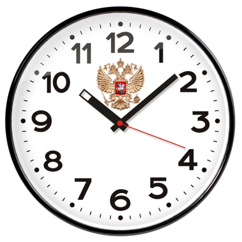 фото Часы настенные кварцевые тройка 77770732 белый/черный