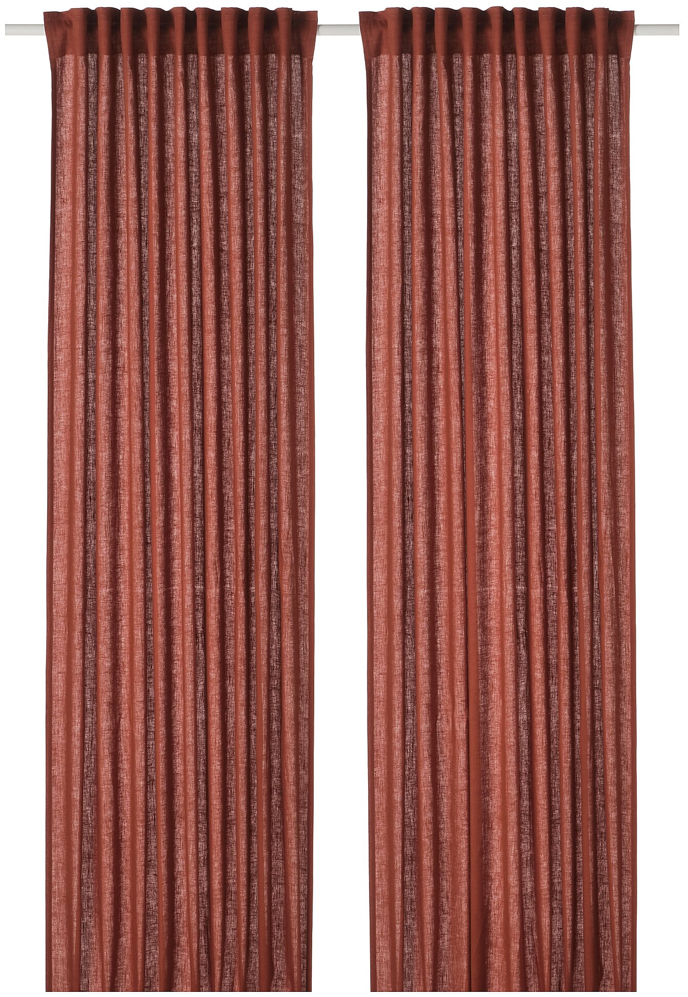 Гардины ИКЕА ДЮТОГ на ленте, 145х300 см, 2 шт., красно-коричневый