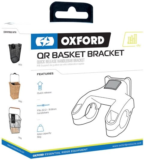 Передняя корзина на велосипед OXFORD Quick Release Basket Handlebar Bracket быстросъёмная черный