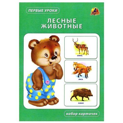 фото Набор карточек линг первые уроки. лесные животные 22x15.5 см