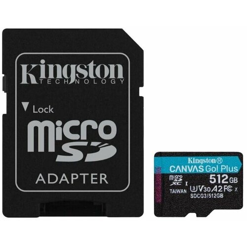 карта памяти samsung microsdxc 256 гб class 10 v30 a2 uhs i u3 r 130 мб с адаптер на sd 1 шт белый Карта памяти Kingston SDCG3 512GB (черный)