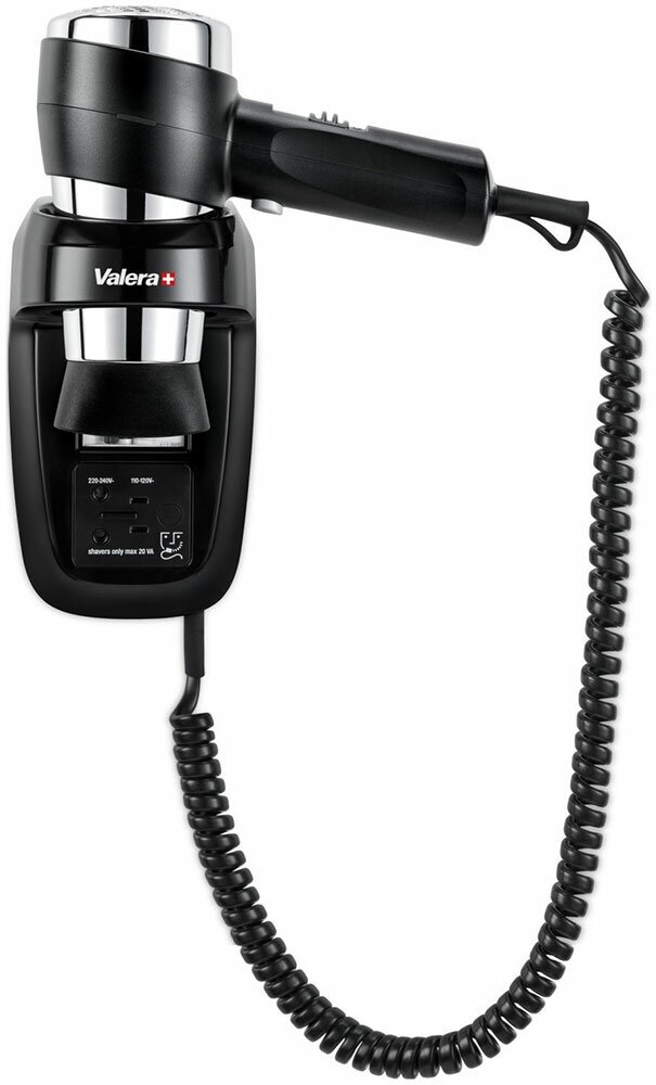 Фен настенный Valera Action Protect 1600 Shaver Black 542.06/044.06