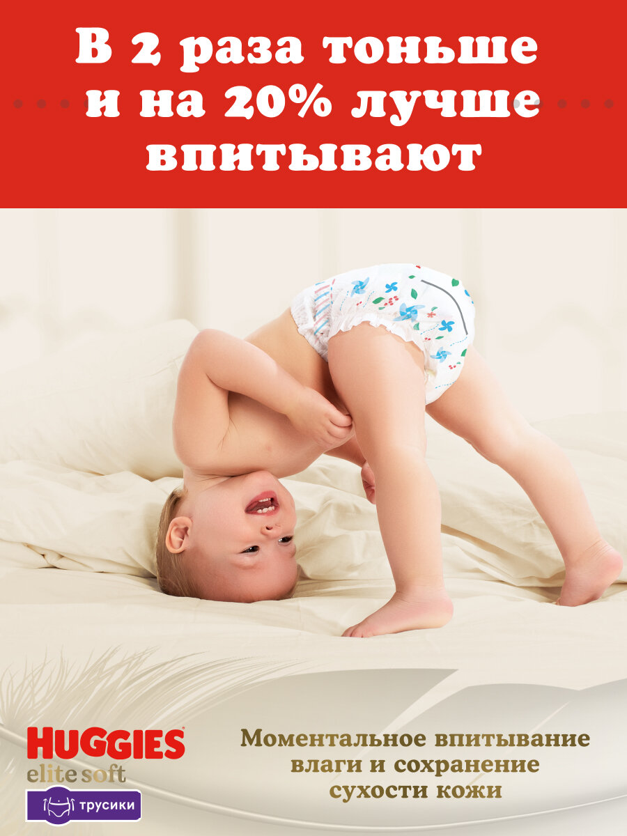 Подгузники трусики Huggies Elite Soft 6-11кг, 3 размер, 96шт — фото 1