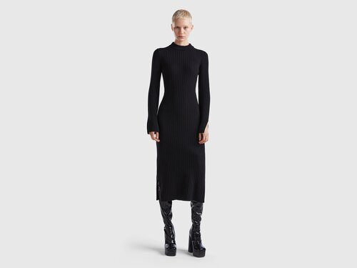 Платье UNITED COLORS OF BENETTON, размер M, черный