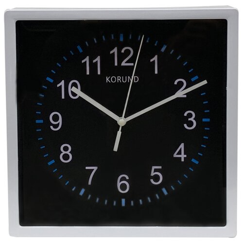 фото Часы настенные "korund" kj555, кварцевые, современный стиль, тёмный циферблат, 20*20 см