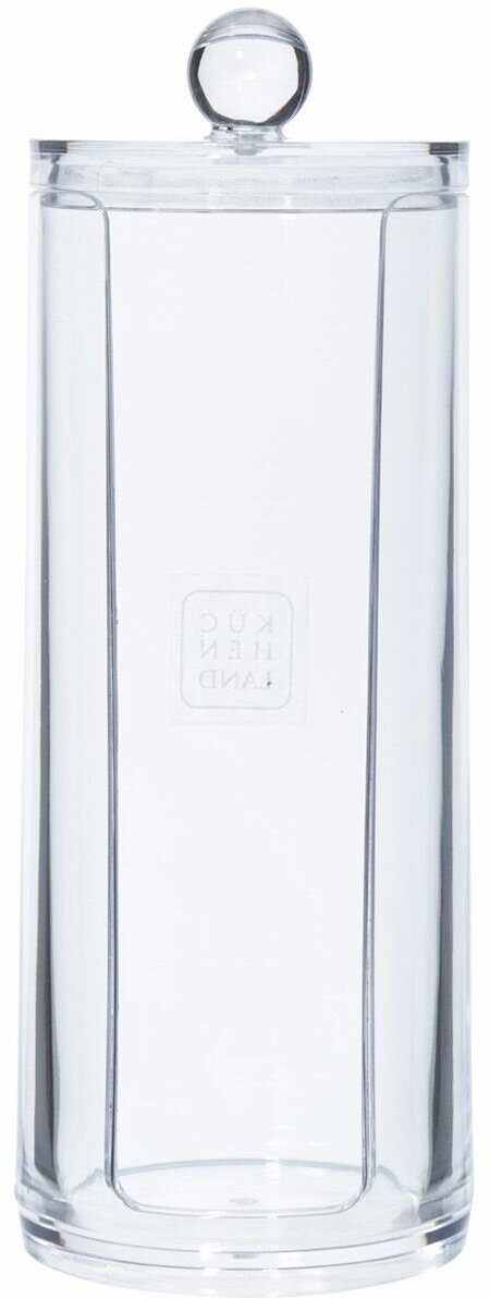 Контейнер для ватных дисков 20х7 см с крышкой пластик Basic