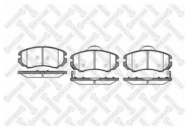 STELLOX 964002BSX 964 002B-SX_колодки дисковые п. с антискр. пл.\ Hyundai Sonata IV 2.0i/2.7 01/Coupe GK all 02