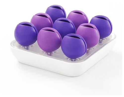 Шкатулка для мелочей, 9 мячиков-держателей, фиолетовые, 12×12×5,5