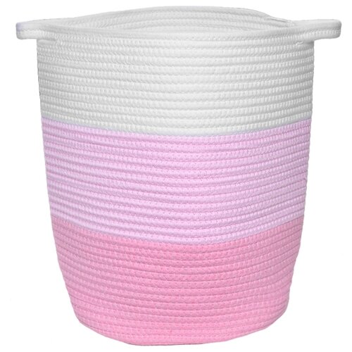фото Корзина для белья веревочная трехцветная. хлопковая. rope basket. бело-розовый nesh