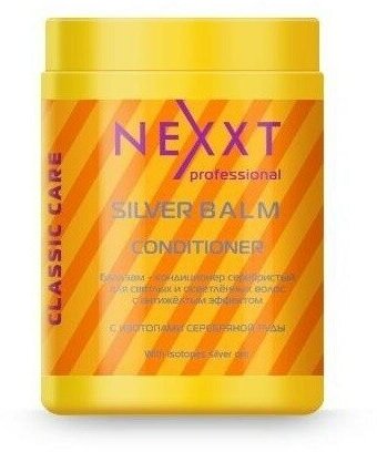 Nexxt Professional Бальзам-кондиционер Silver (серебристый), для светлых и седых волос, с антижелтым эффектом, 1000 мл