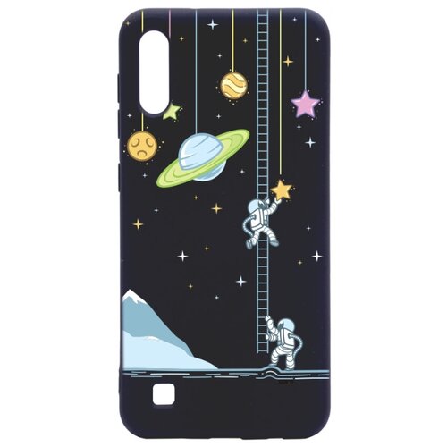 фото Силиконовый чехол-накладка silky touch 3d для samsung galaxy a10 с принтом "ladder into space" черный gosso