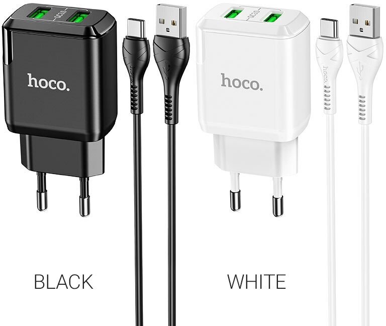 Сетевое зарядное устройство Hoco N6 Charmer + кабель USB Type-C 18 Вт