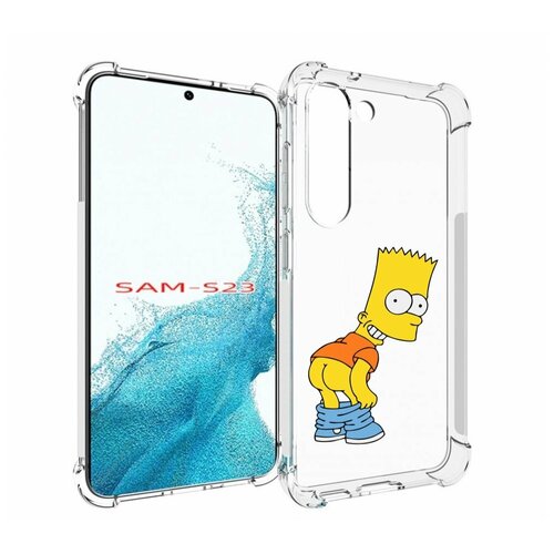 Чехол MyPads барт-симпсон-довольный для Samsung Galaxy S23 задняя-панель-накладка-бампер
