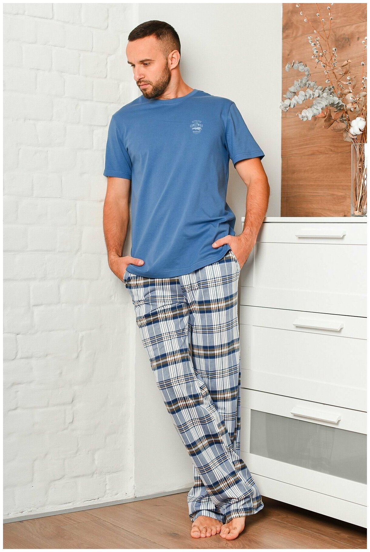 Пижама мужская "Комфорт", синий - фотография № 6
