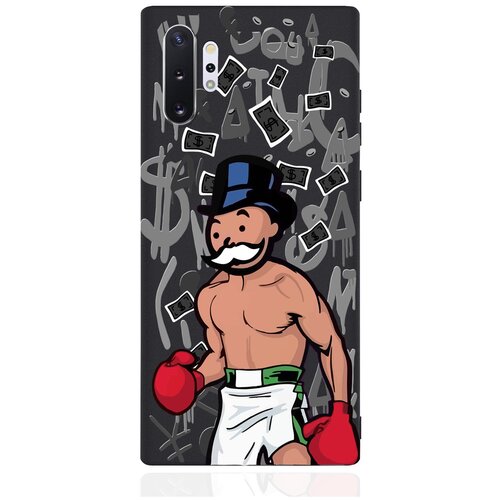 Черный силиконовый чехол MustHaveCase для Samsung Galaxy Note 10+ Monopoly Boxing Монополия Боксер