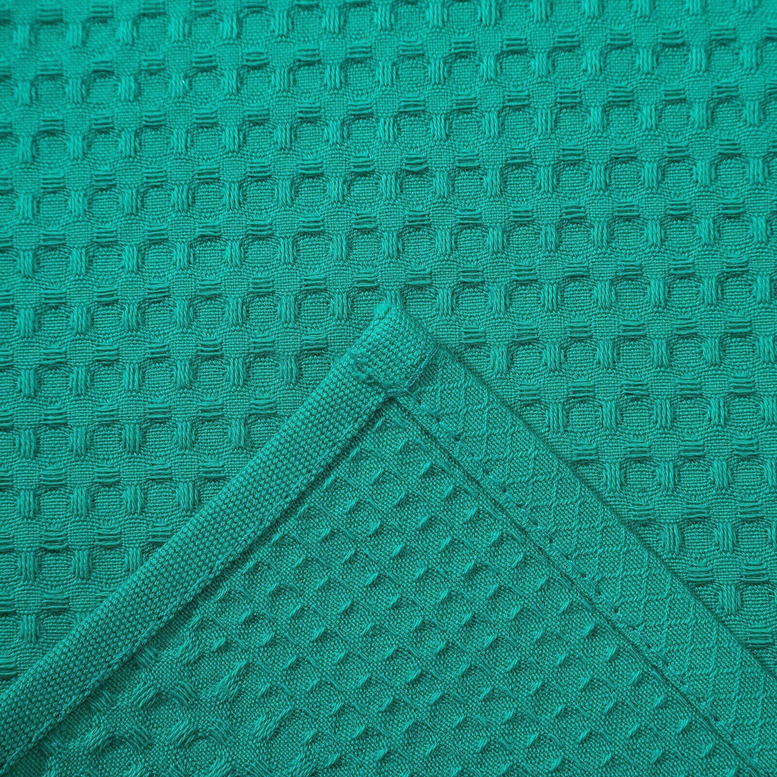 Полотенце от "Доляна", цвет зеленый , размер 35х60 см, крупная вафля, плотность 220 г/м2 - фотография № 3