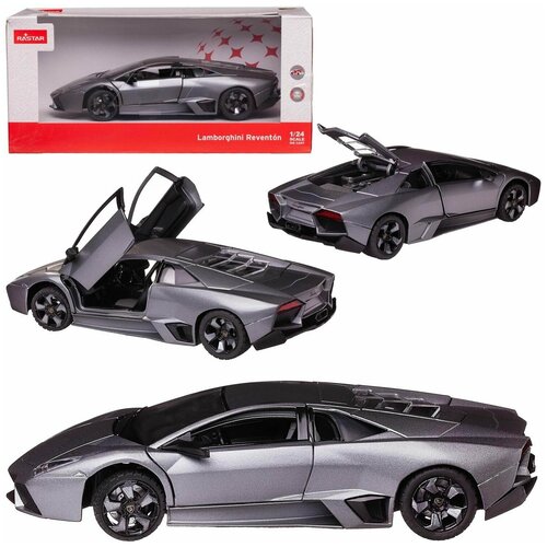 Машина металлическая 1:24 scale Lamborghini REVENTON, цвет серый, двери и багажник открываются 1 6 scale female hands model