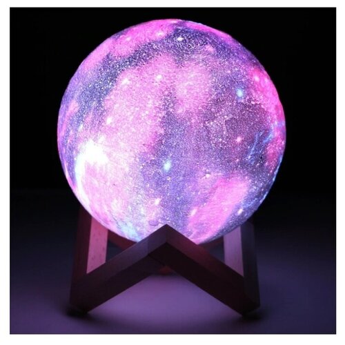 Беспроводной ночник Волшебная луна, светодиодный (15 см), 16 цветов и пульт управления, космос, планета. Идея для подарка
