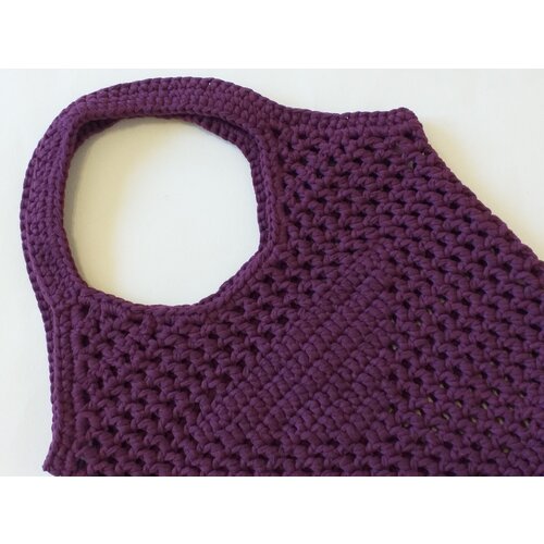 фото Сумка шоппер без бренда, текстиль, фиолетовый