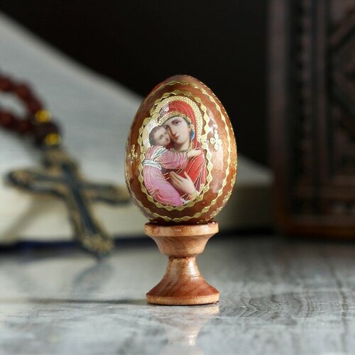 Яйцо сувенирное Богоматерь Владимирская, на подставке икона на материи богоматерь владимирская