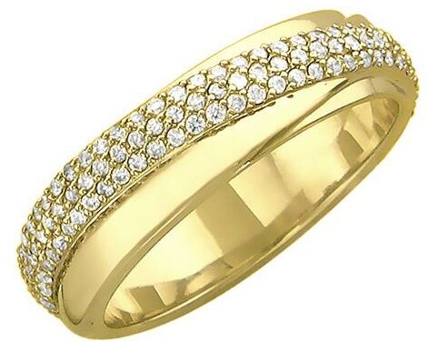 Кольцо Эстет, желтое золото, 750 проба, бриллиант, размер 17