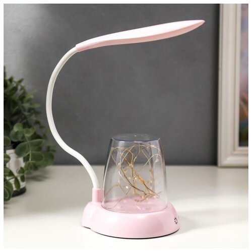 фото Лампа настольная risalux с подсветкой, "энджой", 3 режима, led, 7 вт, белый, 11*23*42,5 см