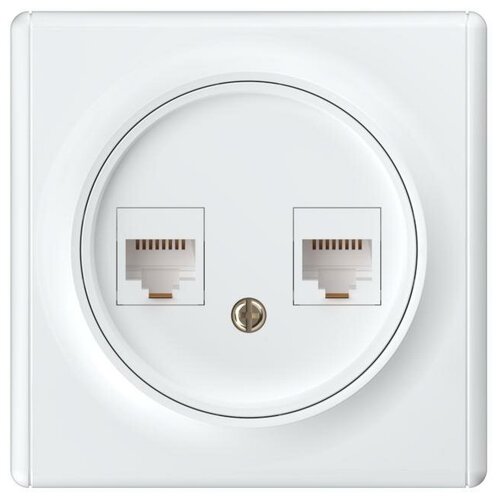 Розетка компьютерная 2-м СП Florence RJ45 кат.5E механизм бел. 1E20901300 | код. 2172772 | OneKeyElectro ( 1шт. )