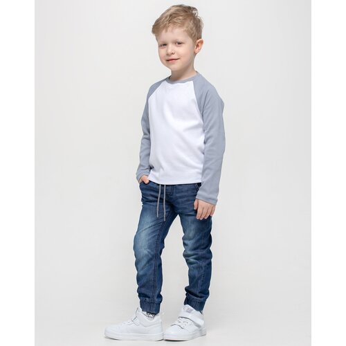 Лонгслив GolD, размер 86, серый, белый