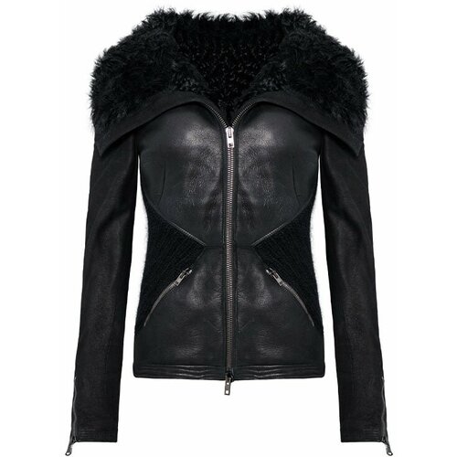 Куртка  Isabel Benenato, средней длины, силуэт прилегающий, капюшон, размер 42, черный