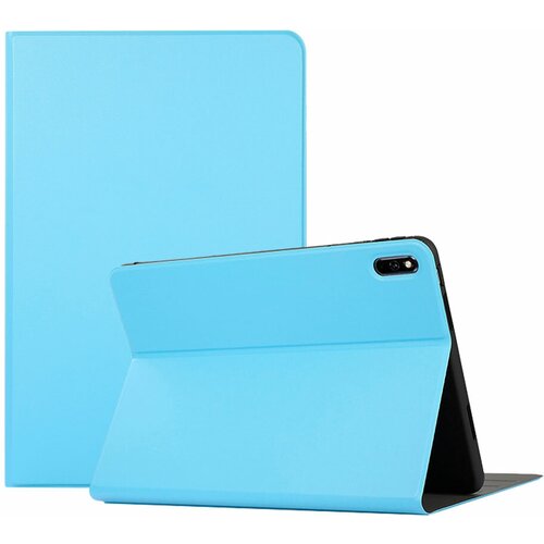 Чехол для планшета Huawei MatePad 2022/2021 10.4 дюйма (BAH4-W09/L09), кожаный, трансформируется в подставку (голубой)