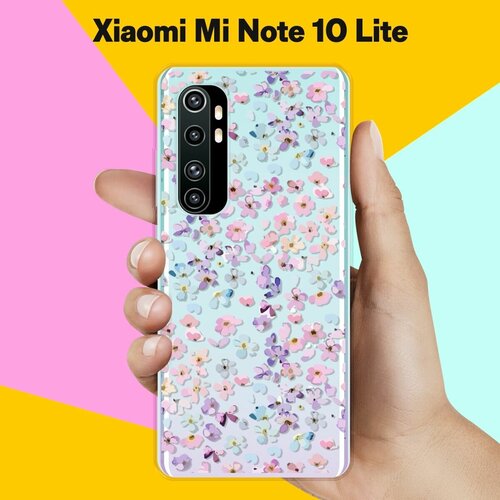 Силиконовый чехол на Xiaomi Mi Note 10 Lite Розовые цветы / для Сяоми Ми Ноут 10 Лайт силиконовый чехол на xiaomi mi note 10 lite закат для сяоми ми ноут 10 лайт