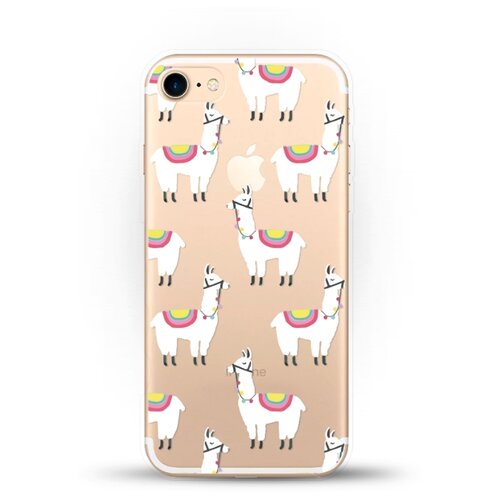 фото Силиконовый чехол белые ламы на apple iphone 7 andy & paul