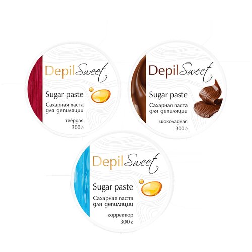Купить Набор сахарной пасты для депиляции DepilSweet шугаринг плотная, шоколадная плотная и регулятор плотности по 300г