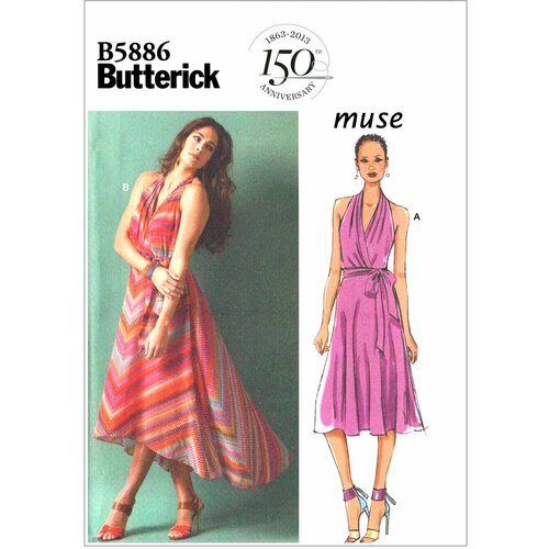 Выкройка Butterick №5886 Платье с поясом