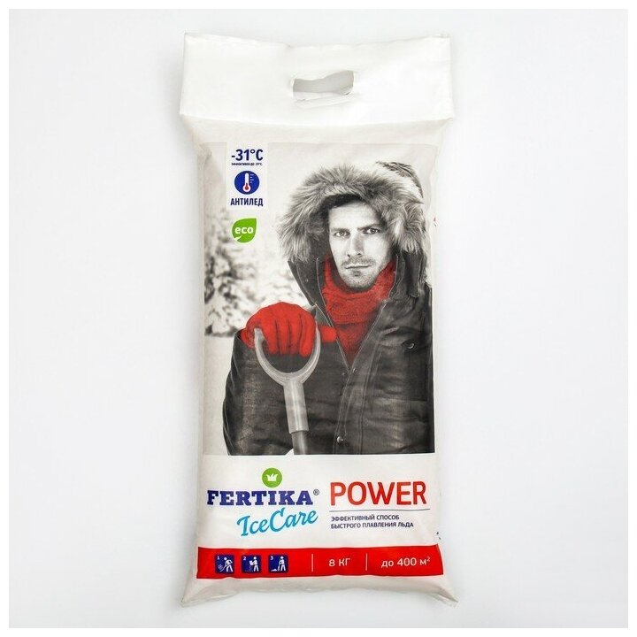 Противогололедный реагент FERTIKA IceCare Power 8 кг, мешок - фотография № 5