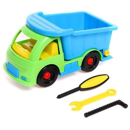 Винтовой конструктор Самосвал 23 элемента отвёртка 1 шт шестигранник 1 шт ключ гаечный 1 шт 1625₽