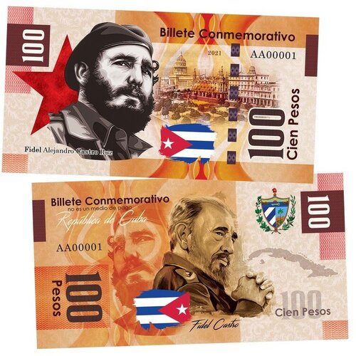 100 песо (Pesos) — Куба. Фидель Кастро(Fidel Castro). Памятная банкнота. UNC