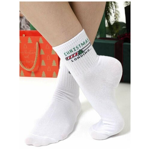 Носки Berchelli 3 пары, размер 22-24, белый подарочный новогодний набор носков